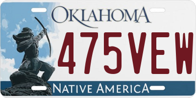 OK license plate 475VEW