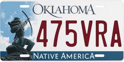 OK license plate 475VRA