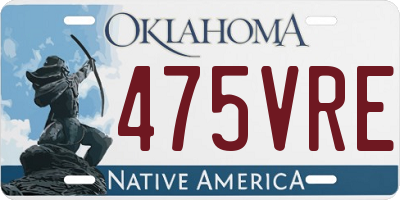 OK license plate 475VRE
