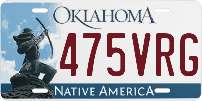 OK license plate 475VRG
