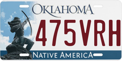 OK license plate 475VRH