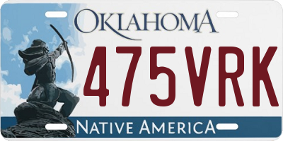 OK license plate 475VRK