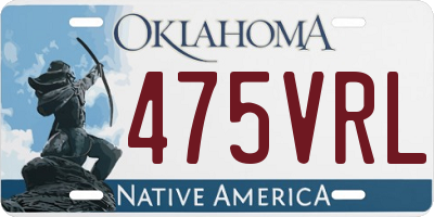 OK license plate 475VRL