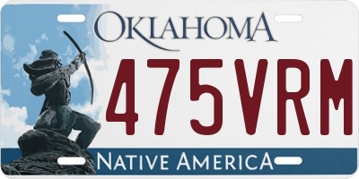 OK license plate 475VRM