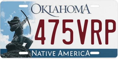OK license plate 475VRP