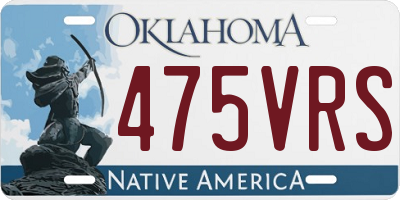 OK license plate 475VRS