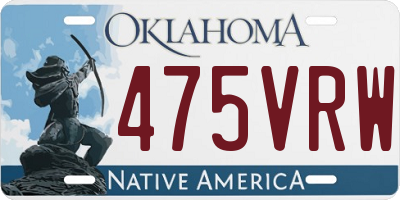 OK license plate 475VRW