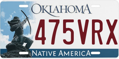 OK license plate 475VRX