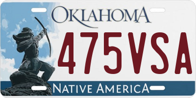 OK license plate 475VSA