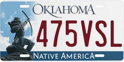 OK license plate 475VSL