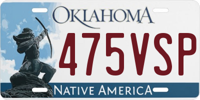 OK license plate 475VSP