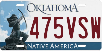 OK license plate 475VSW