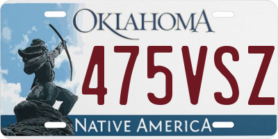 OK license plate 475VSZ