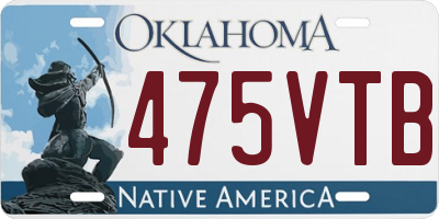 OK license plate 475VTB