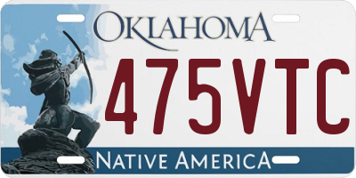 OK license plate 475VTC