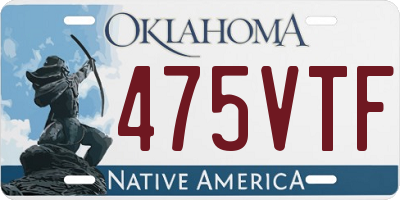 OK license plate 475VTF