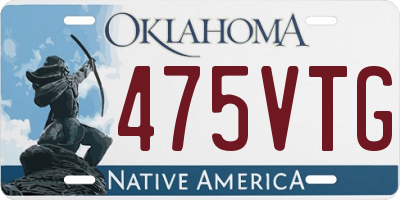 OK license plate 475VTG