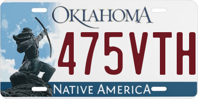 OK license plate 475VTH