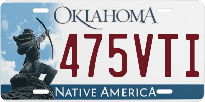 OK license plate 475VTI