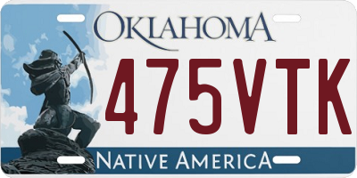 OK license plate 475VTK