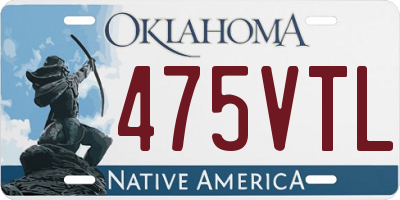 OK license plate 475VTL