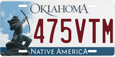 OK license plate 475VTM