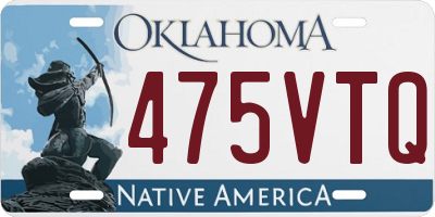 OK license plate 475VTQ
