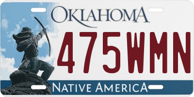 OK license plate 475WMN