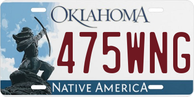 OK license plate 475WNG