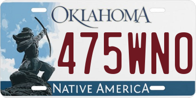 OK license plate 475WNO