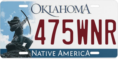 OK license plate 475WNR