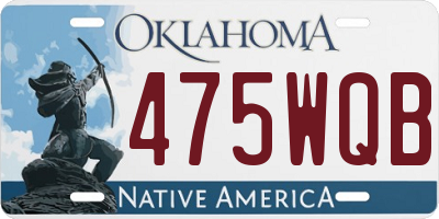 OK license plate 475WQB