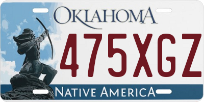 OK license plate 475XGZ