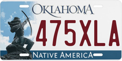 OK license plate 475XLA