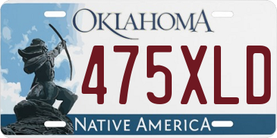 OK license plate 475XLD