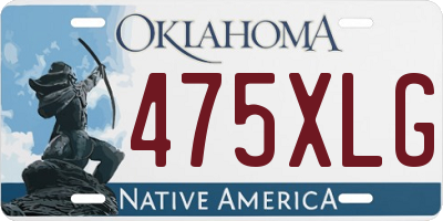 OK license plate 475XLG