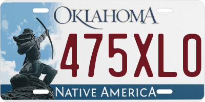 OK license plate 475XLO