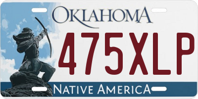 OK license plate 475XLP