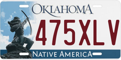 OK license plate 475XLV