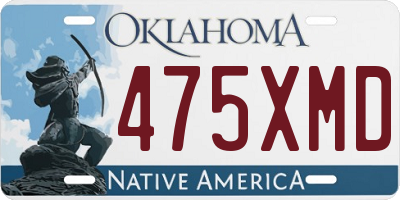 OK license plate 475XMD