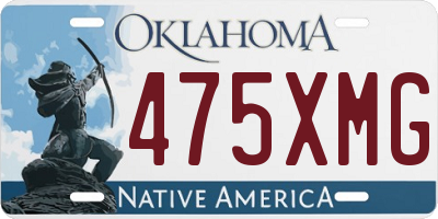 OK license plate 475XMG