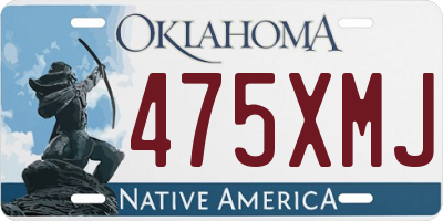 OK license plate 475XMJ