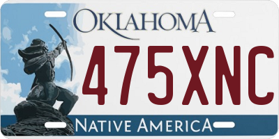 OK license plate 475XNC