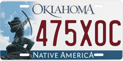 OK license plate 475XOC