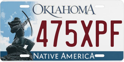 OK license plate 475XPF