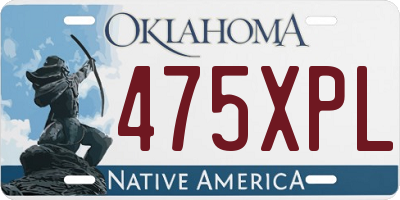 OK license plate 475XPL