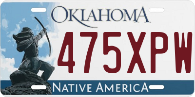 OK license plate 475XPW