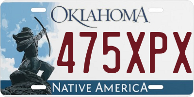 OK license plate 475XPX