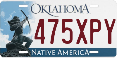 OK license plate 475XPY