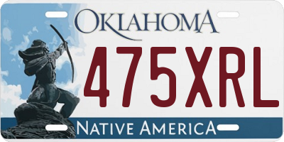 OK license plate 475XRL